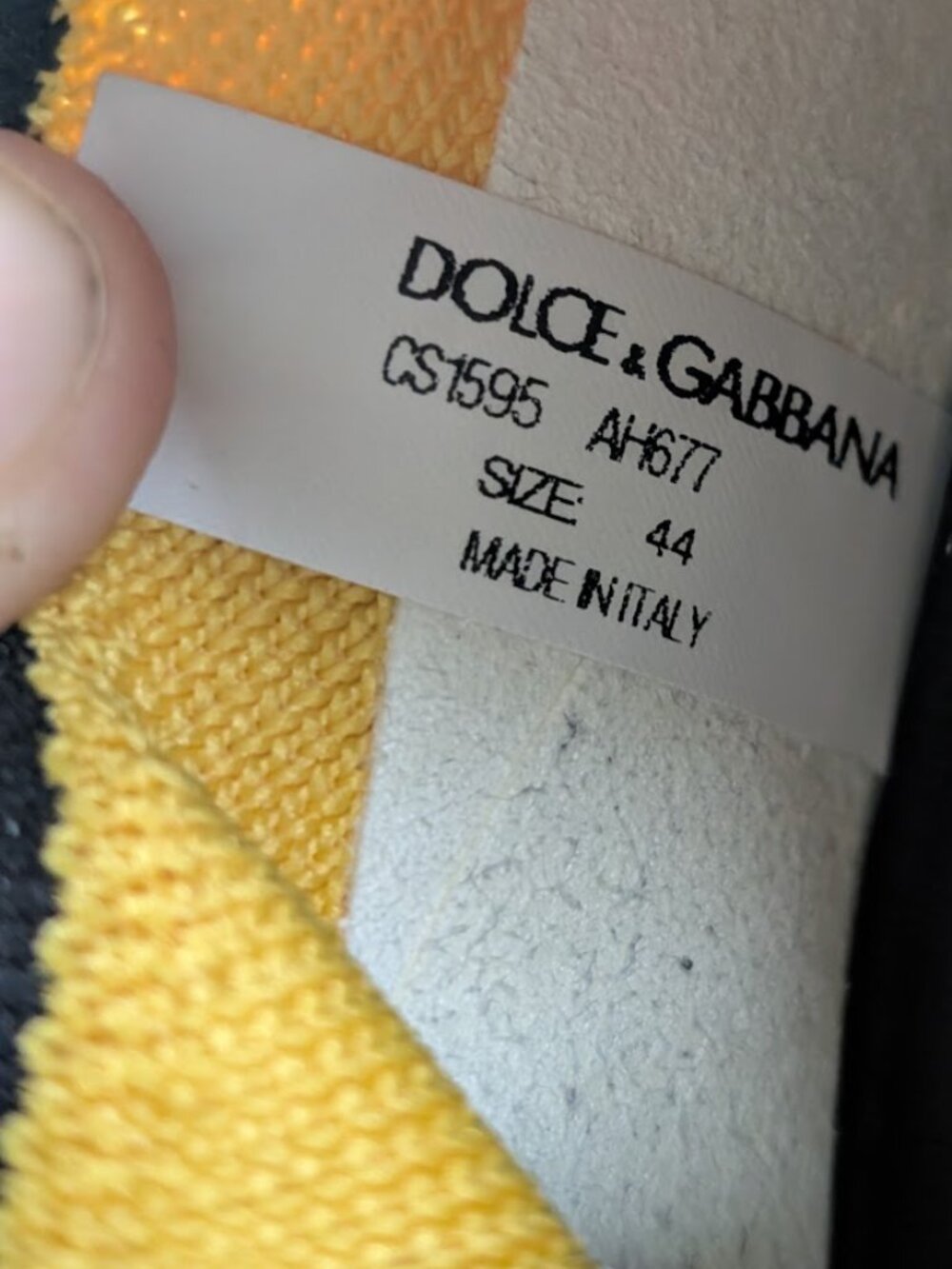 Dolce & Gabbana Sorrento Sneakers Yellow Knit Fabric EUR size 44 Unisex - Picture 8 of 11